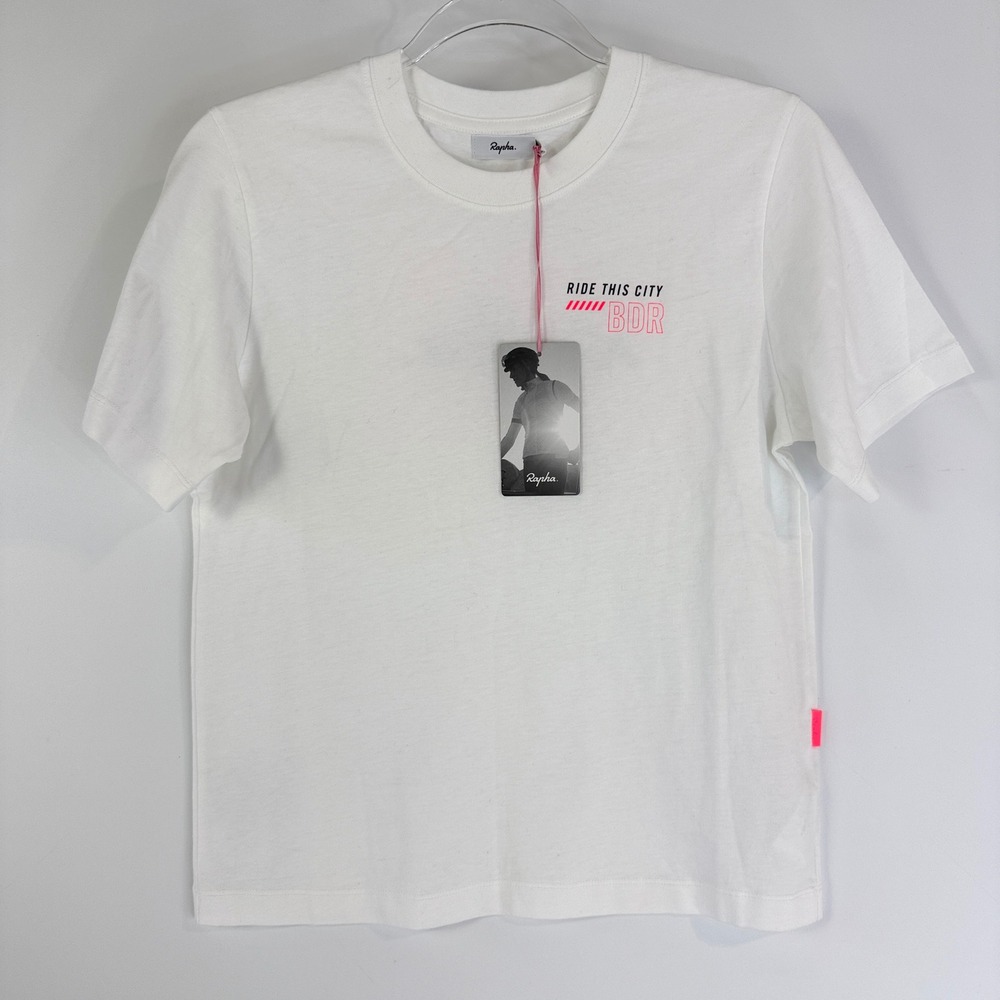 Rapha Clubhouse T-Shirt Womens S Small White BDR Boulder Graphic WCX01XX